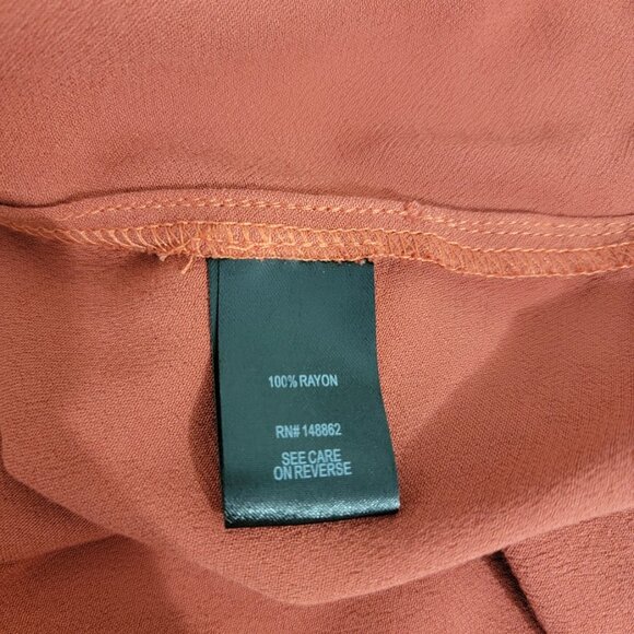 NWT Torrid Burnt Orange Esther Babydoll Top Sz 2X Long Sleeves V-Neck Flowy Fall - Picture 8 of 11